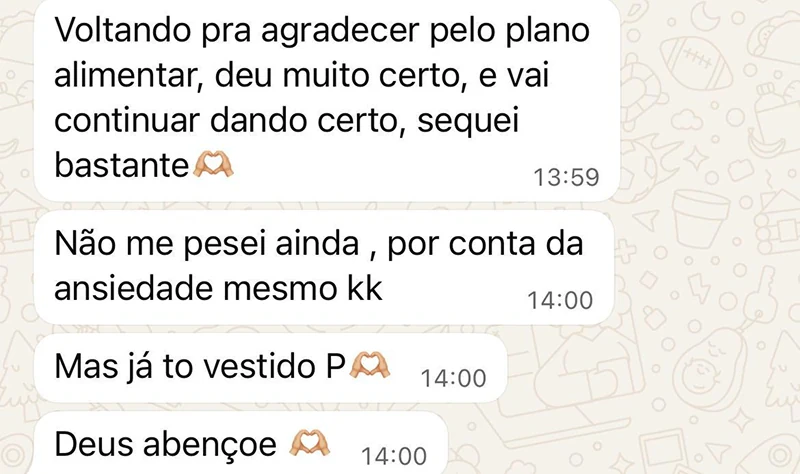 Print real de depoimento de paciente