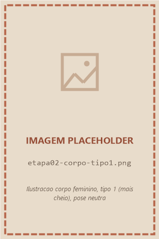 Placeholder: ilustração de corpo feminino, tipo 1