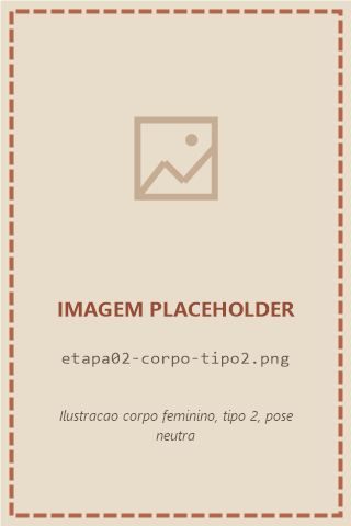 Placeholder: ilustração de corpo feminino, tipo 2